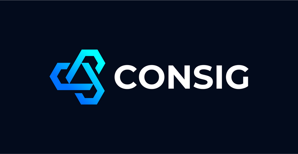 CONSIG Consulting logo in black background